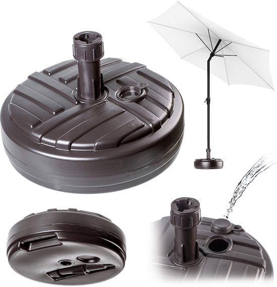 Costway Parasolstandaard, Diameter 49 Cm, Ronde Mark Parasolstandaard Voor 38 48 Mm Stangen Parasolvoet 1072638114