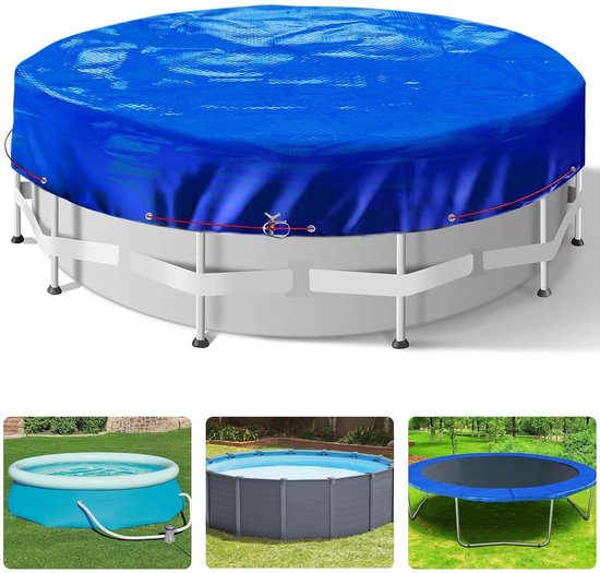 Ronde Zwembadafdekking 520 Cm – UV-bestendig Zonnezeil 200 G/m² – Geschikt Voor Baden Ø 420-460 Cm – Zomer & Winter