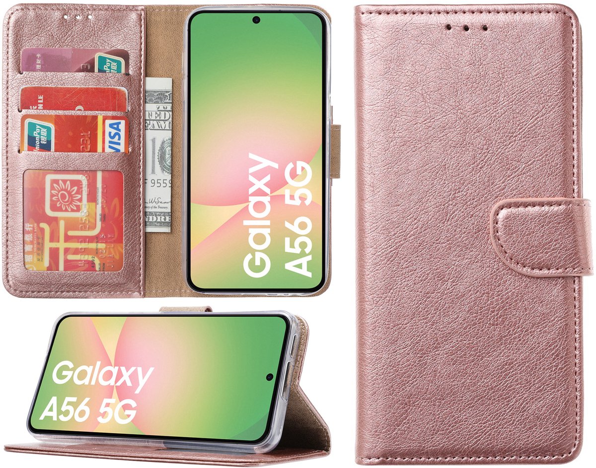 Hoesje geschikt voor Samsung Galaxy A56 hoesje - Arara bookcase - Rosegoud