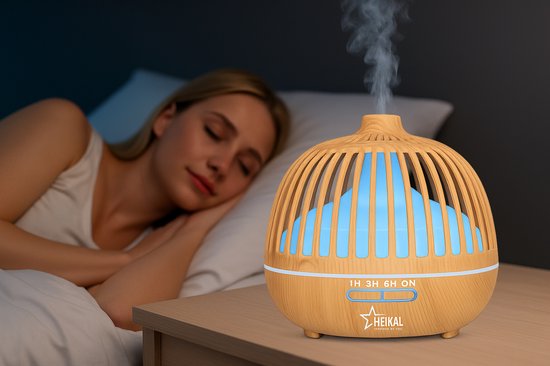 ASAKUKI 300 ml aromadiffuser voor geuroliën, premium ultrasone luchtbevochtiger, aromatherapie-oliediffuser met 7-kleurig ledlicht, BPA- vrij, slaapkamer, kantoor, spa-geel