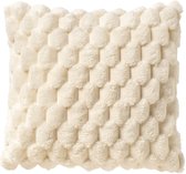Coussin Patchwork Peau Véritable Homescapes 45x45 Cm - Motif Petits Carreaux