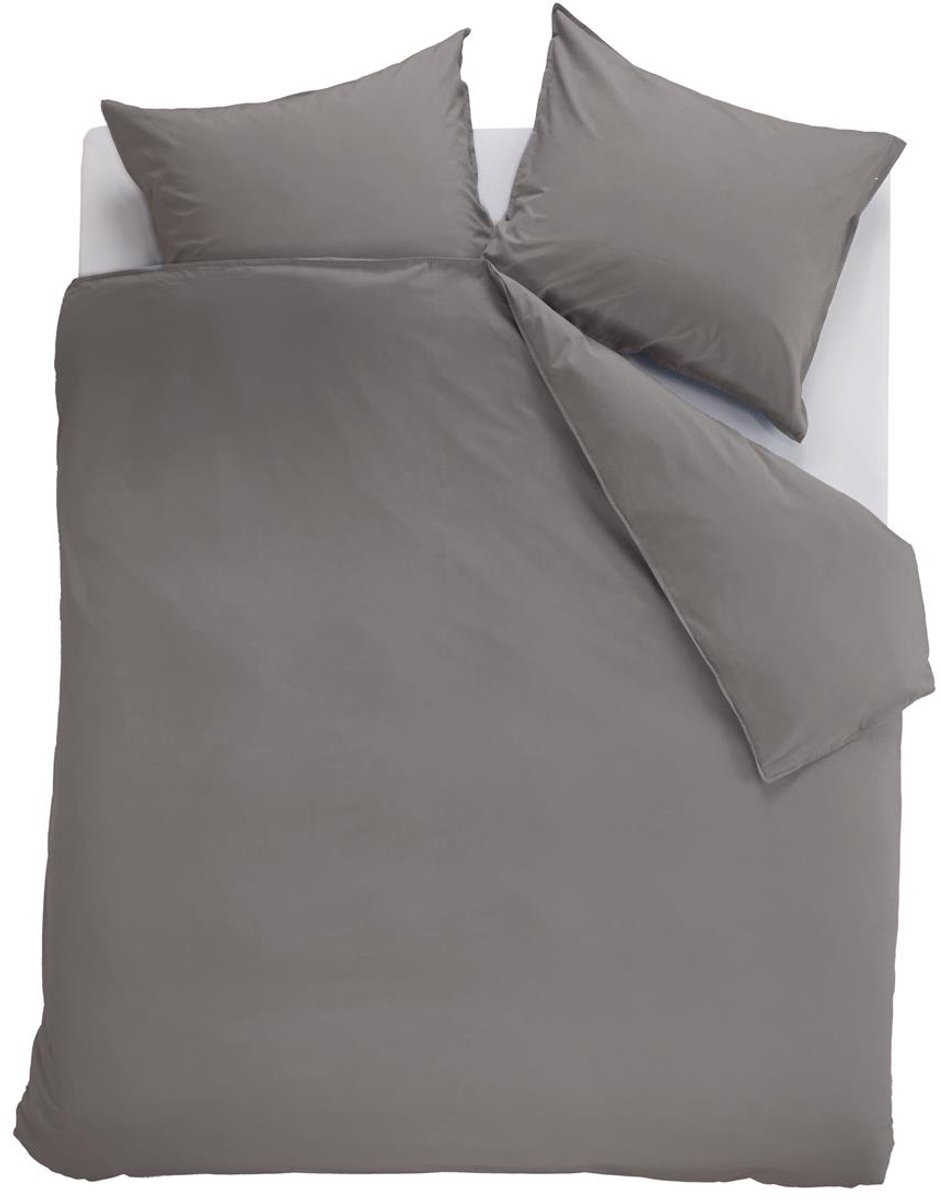 Ambiante Cotton Uni dekbedovertrek - Effen - Lits-Jumeaux XL - 260x200/220 cm - Grijs