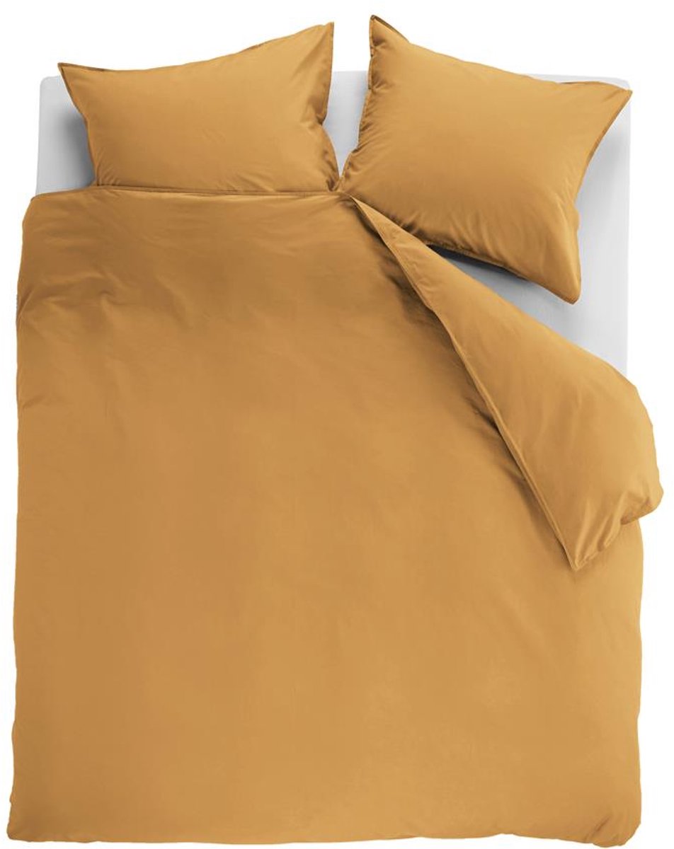 Ambiante Cotton Uni dekbedovertrek - Effen - Lits-Jumeaux - 240x200/220 cm - Oker