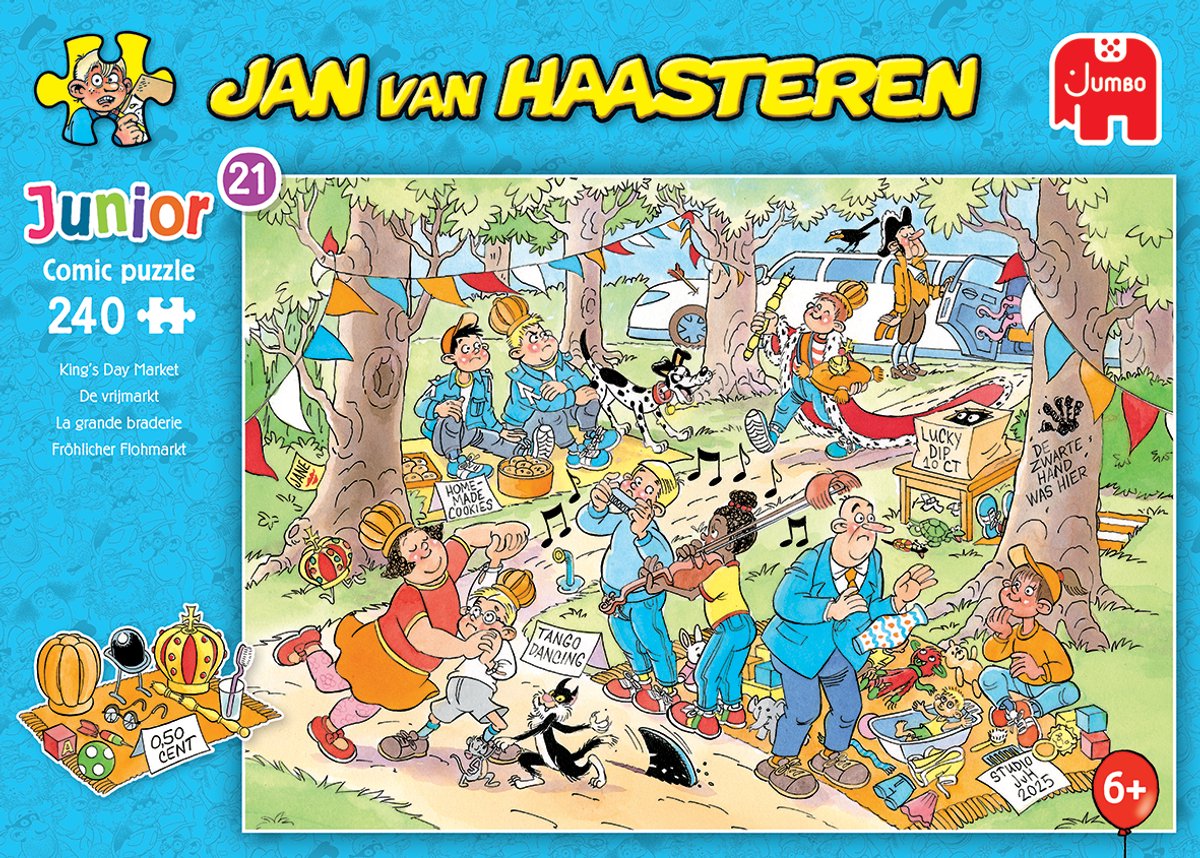 Jan van Haasteren Junior 21 - De vrijmarkt - 240 stukjes puzzel - Legpuzzel voor kinderen, Vanaf 6 jaar — afbeelding 4
