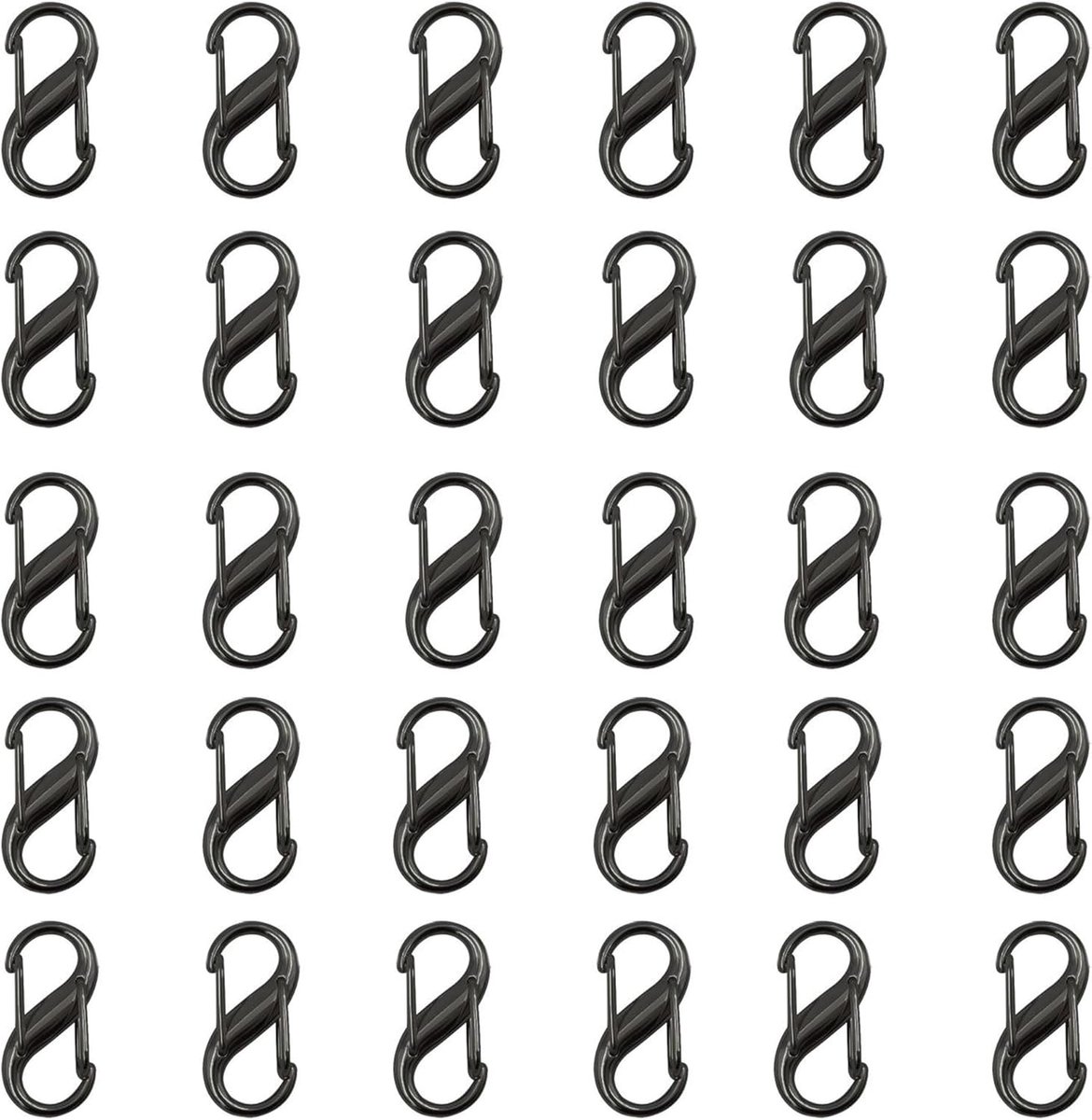 Roestvrijstalen kleine karabijnhaak - Aluminium mini-karabijnhaak met dubbele veer en sleutelhangerclip