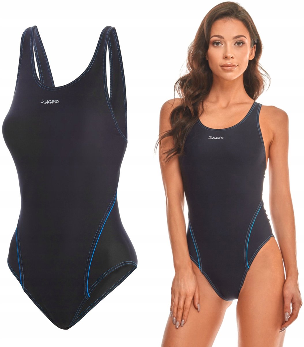 ZAGANO Badpak dames - Sneldrogende - Sport zwempak - Strandpak damen zwart