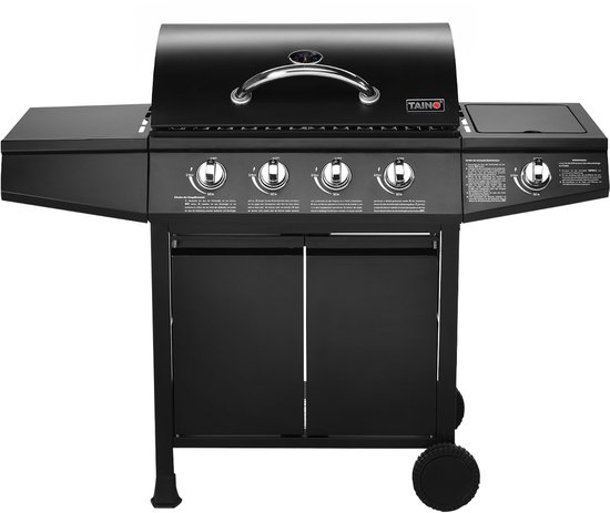 Taino Basic 4+1 gasbarbecue - roestvrijstalen branders zijbrander TÜV barbecue — afbeelding 5