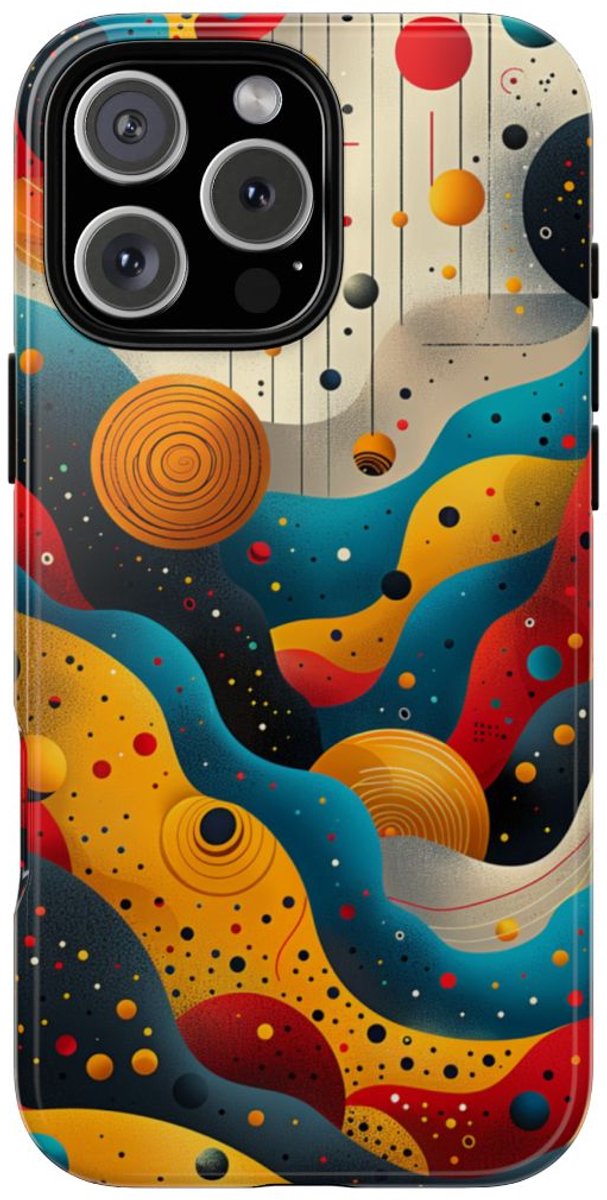 Kleurrijke Abstracte Kosmische Golven – Telefoonhoesje Geschikt voor iPhone 16 Pro Max