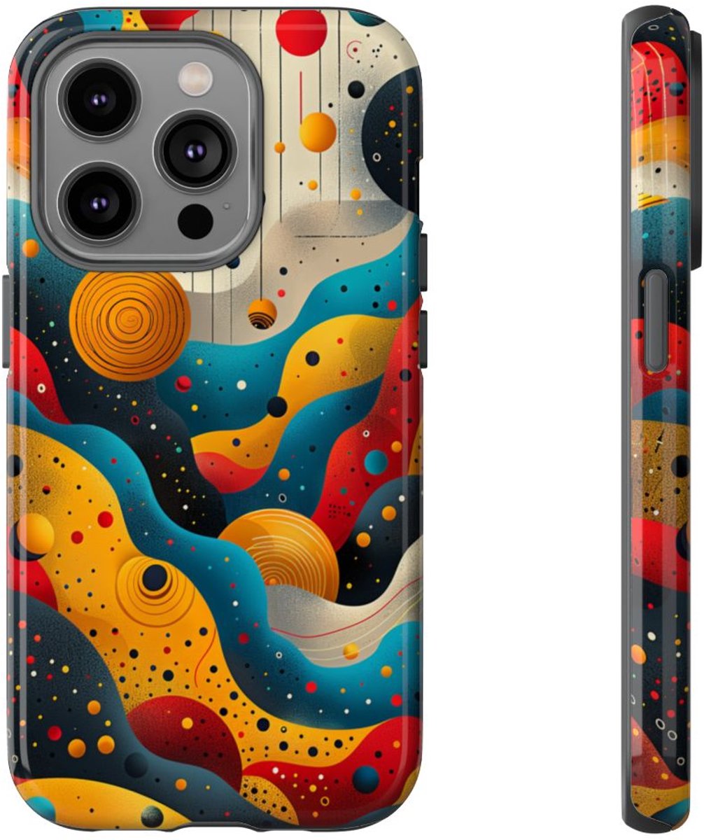 Kleurrijke Abstracte Kosmische Golven – Telefoonhoesje Geschikt voor iPhone 14 Pro