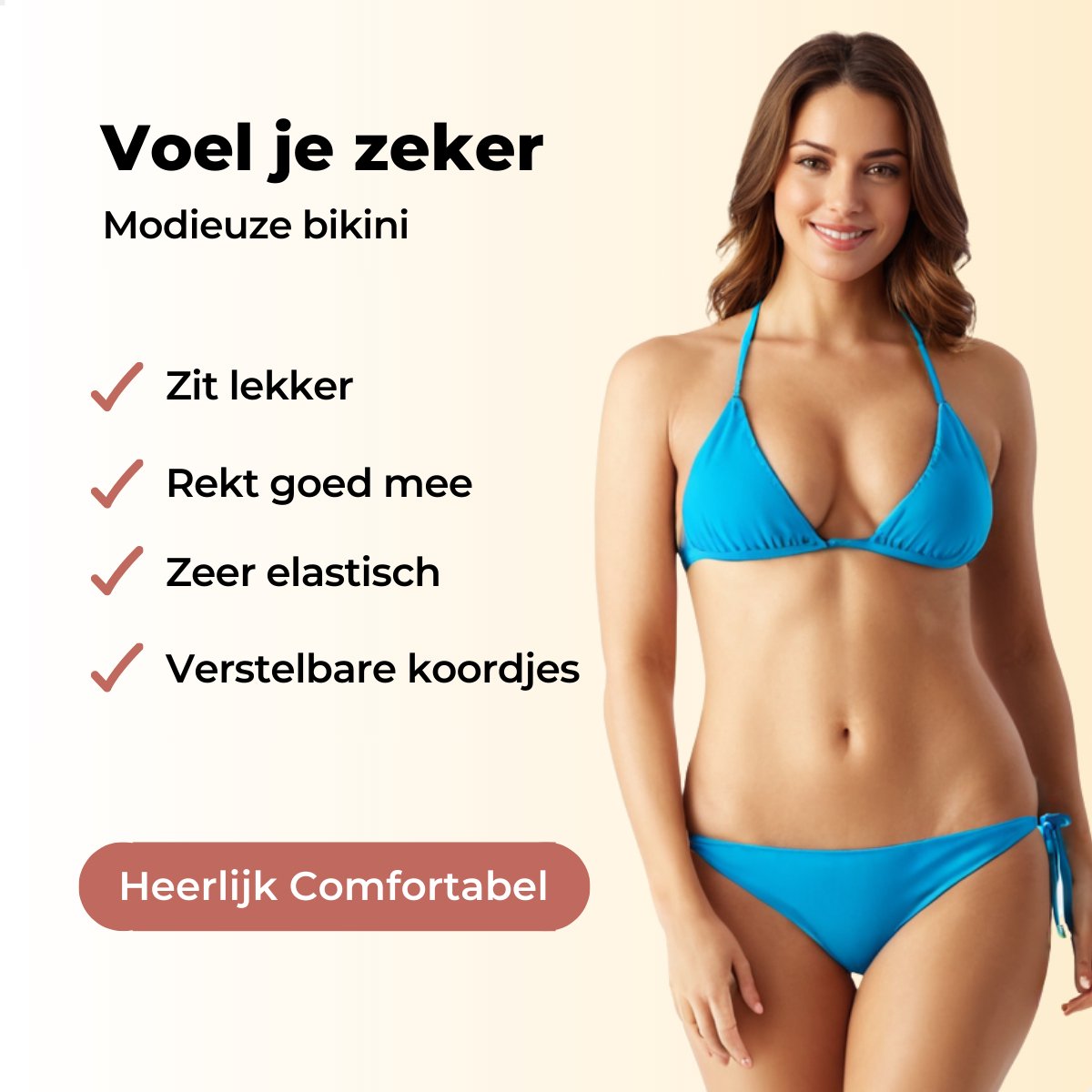RENALUX Bikini Dames - Bikini Set Dames - Bikini Top en Bikini Broekje - Triangel Bikini Set - Blauw — afbeelding 5