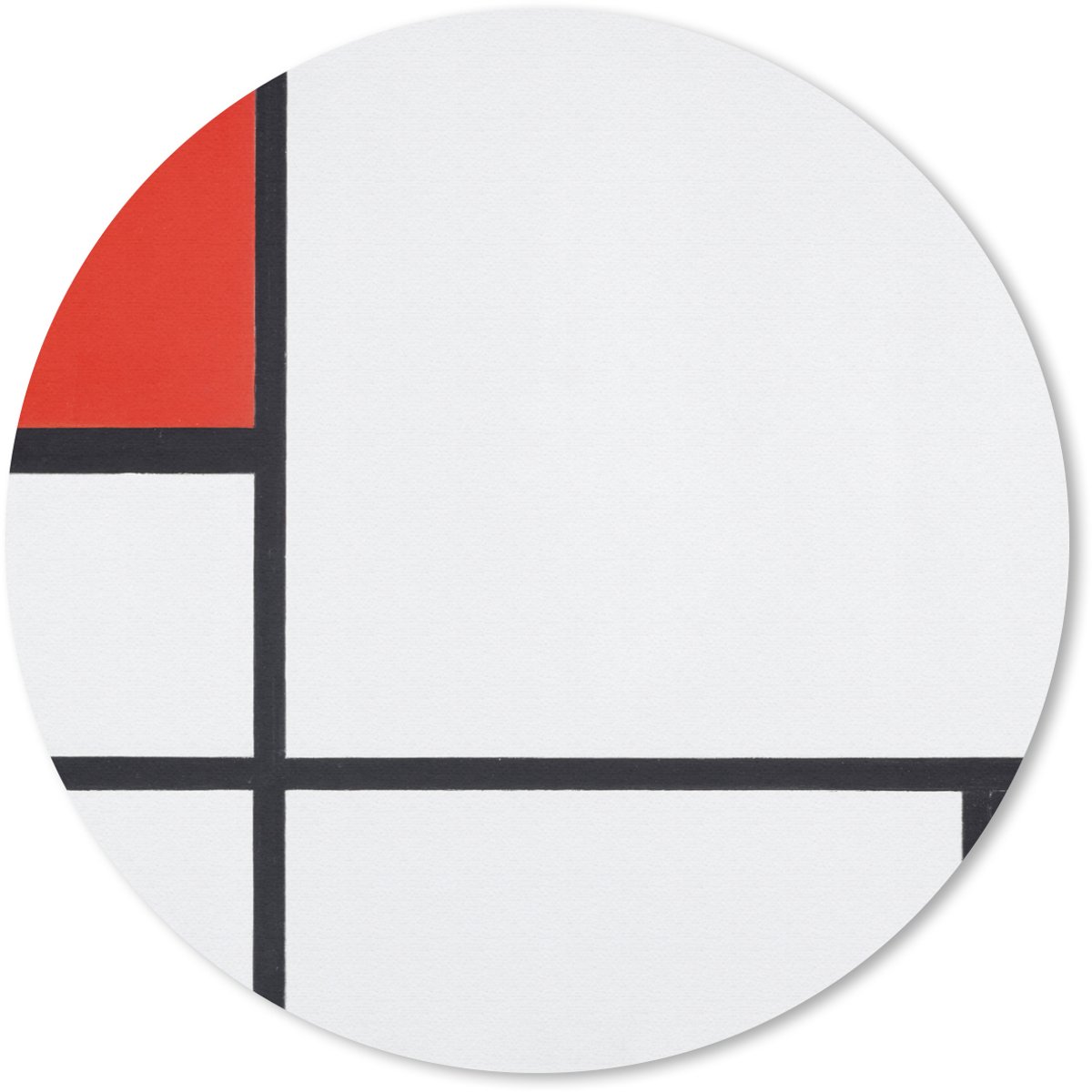 Muismat rond 50x50 cm - Mousepad Compositie - Piet Mondriaan - Ronde muismatten