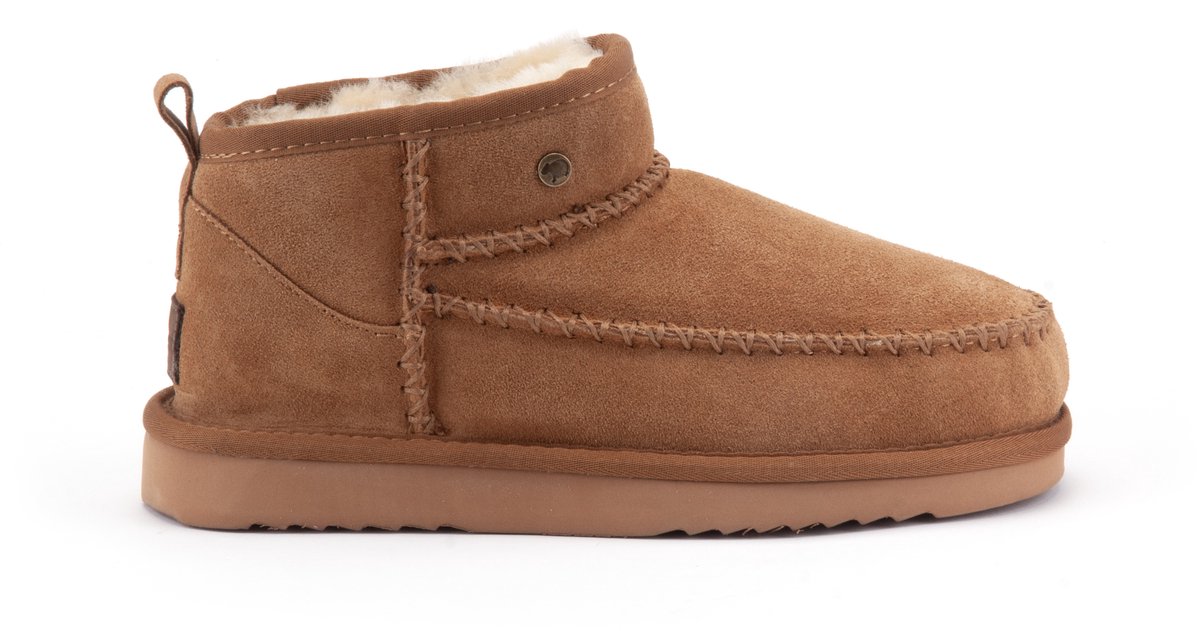 Warmbat Durack Suede boot Stitch Dames Laarzen - Cognac