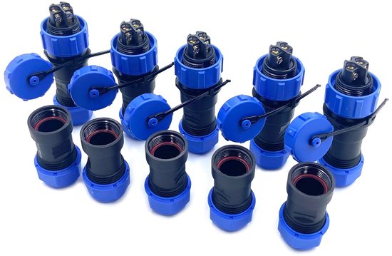 Aansluitstekker, luchtvaartstekker, SP13, 2-polig, vrouwelijke stekker en mannelijke bus, kabelconnector, IP68, 2-pins Aviation-stekker voor buitenlampen, gebruikt 250 V, 10 A