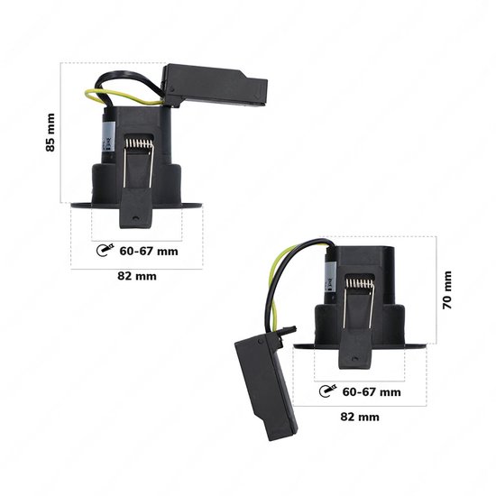 6x HOFTRONIC Malta - Dim to warm inbouwspot - LED - Rond zaagmaat 60-67mm - Zwart - Dimbaar - Kantelbaar - 5 Watt - 480 lumen - 230V - 1800-2700K - Plafondspots - Inbouwspot voor badkamer en buiten - 5 jaar garantie