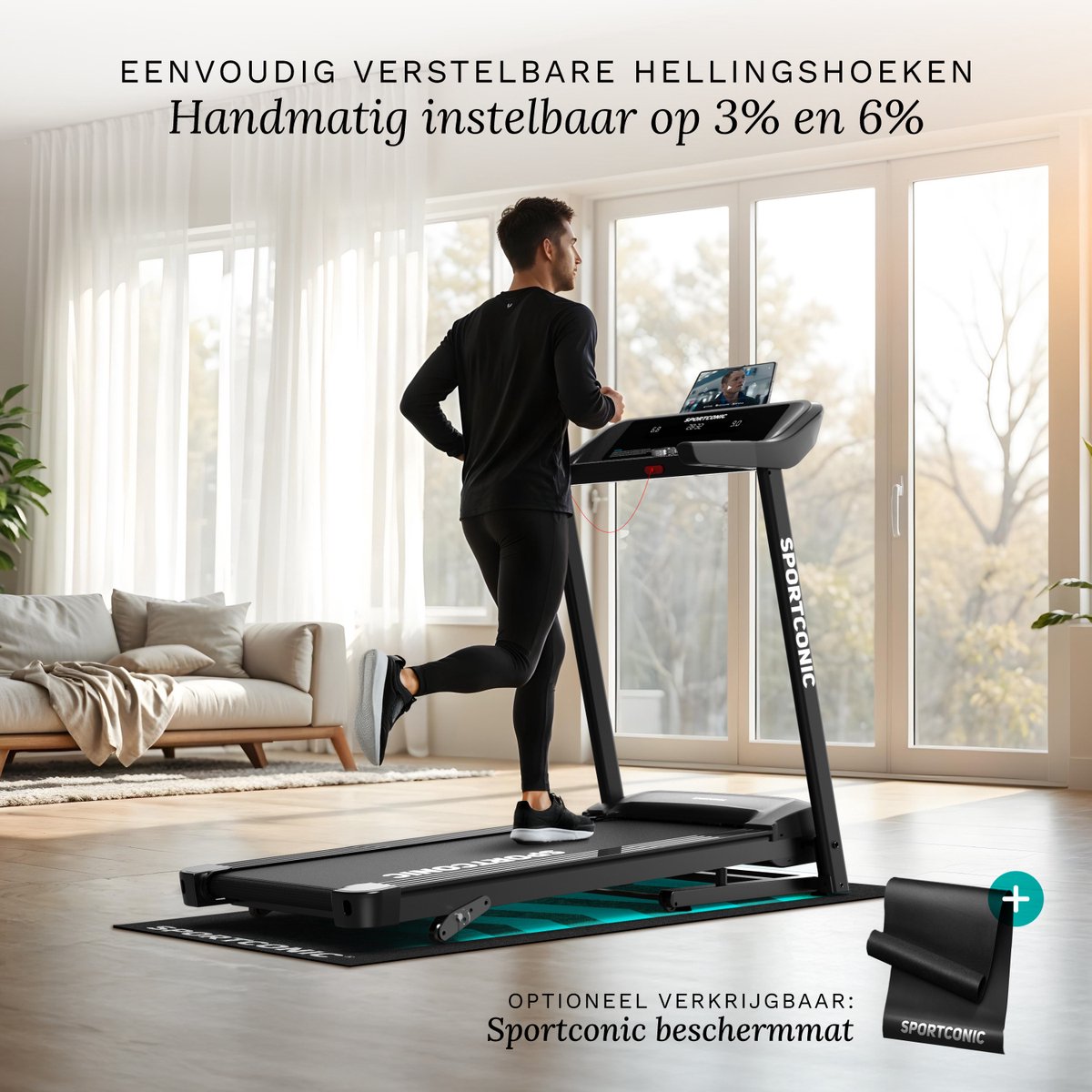 Sportconic Loopband 14 km/u Inklapbaar met Helling - afbeelding 3