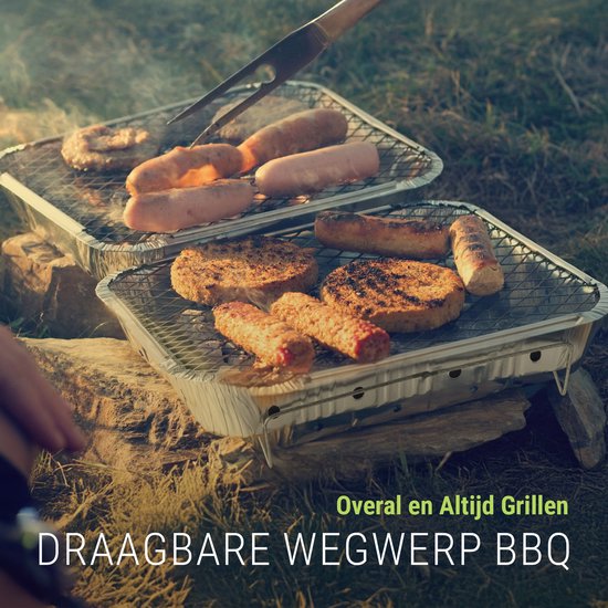 Wegwerpbarbecue 12 stuks - Instant BBQ met 600g Houtskool - Gebruiksklaar voor Camping, Park en Strand van Premo — afbeelding 3