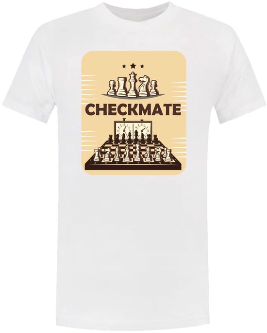 Checkmate Heren T-shirt - schaken - schaakmat - schaakbord - bordspel - spel - shirt