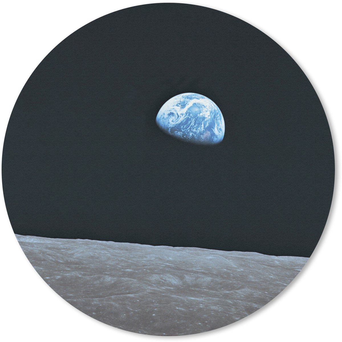 Muismat rond 50x50 cm - Mousepad De aarde vanaf de maan - Ronde muismatten