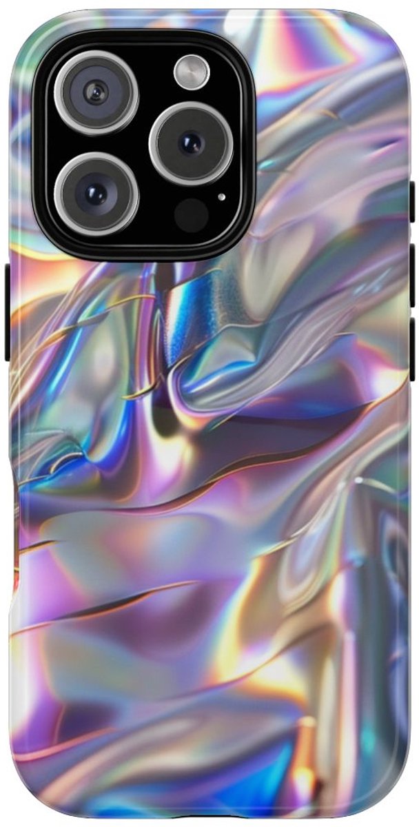 Iridescerende Holografische Textuur – Telefoonhoesje Geschikt voor iPhone 16 Pro