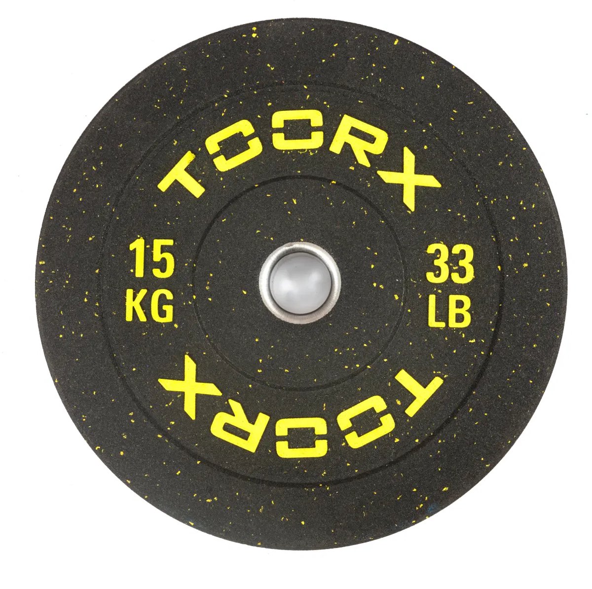 Toorx Professional - DBCR-15 Crumb bumper halterschijf – 50 mm - 15 kg - Gewicht Schijf - Sport Gewichten - Fitness - Geel - Per Stuk