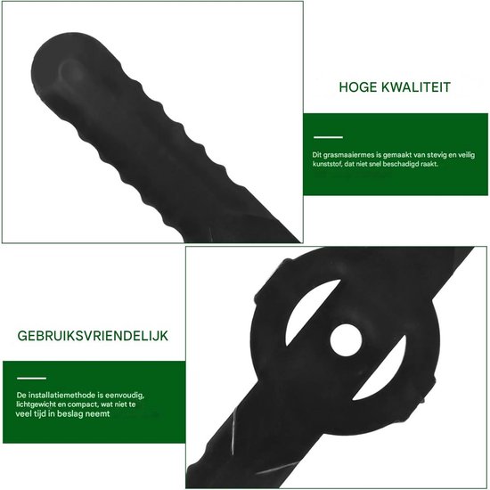 EXCITAT 60 stuks - Messen - Kunststof messen - Vervangende trimmermessen - Geschikt voor alle snoerloze grastrimmers - Zwart van EXCITAT — afbeelding 3