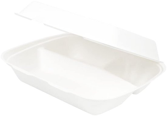 BIOZOYG Burgerbox van suikerriet met aangrenzend deksel, 500 stuks