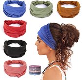 INF 3-Pack Effen Kleur Elastische Sport Hoofdbanden - Brede Yoga