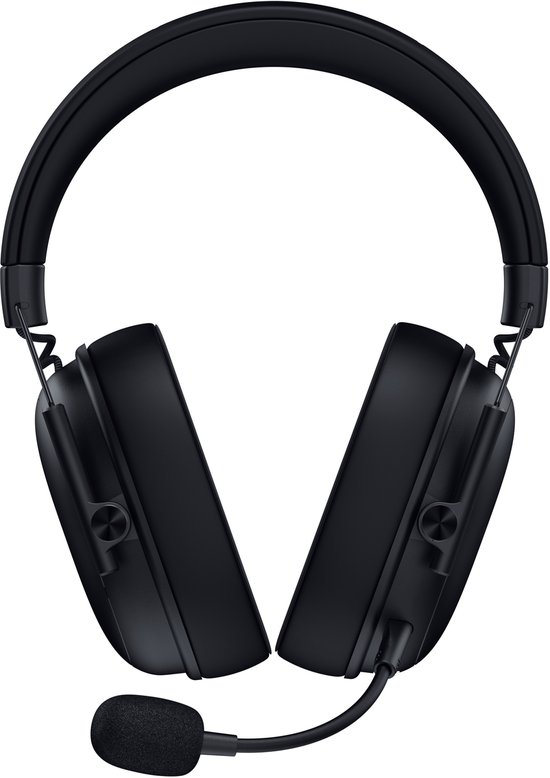 Zwarte Razer gaming headset zonder microfoon, van voren gezien.