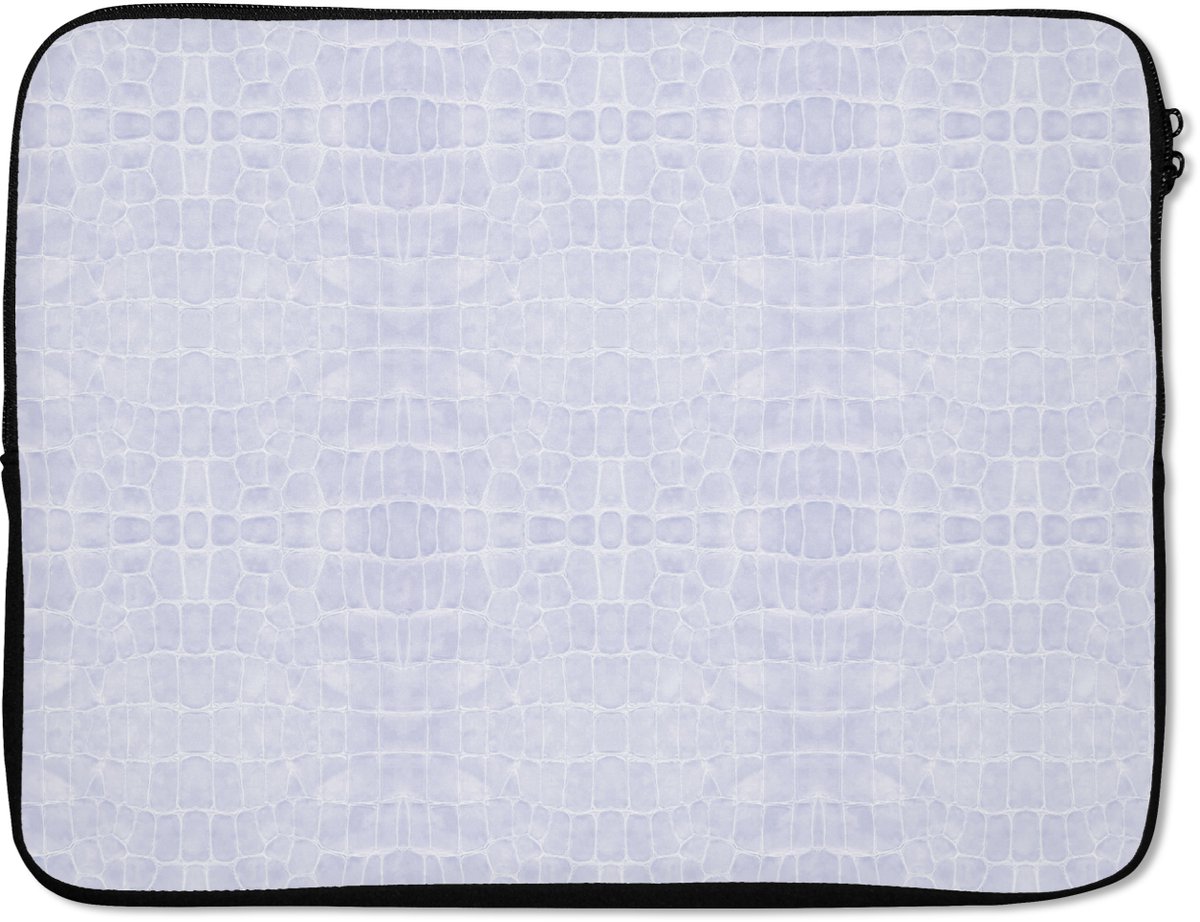 Laptophoes - Leer print - Blauw - Dieren - Laptop - 17 Inch - Laptopcase