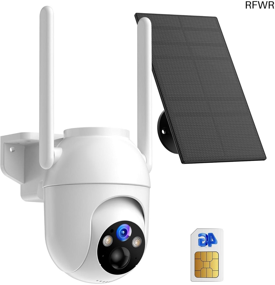 RFWR® 4G LTE Bewakingscamera voor Buiten - Zonne-energie, Draadloos en 360° Visie