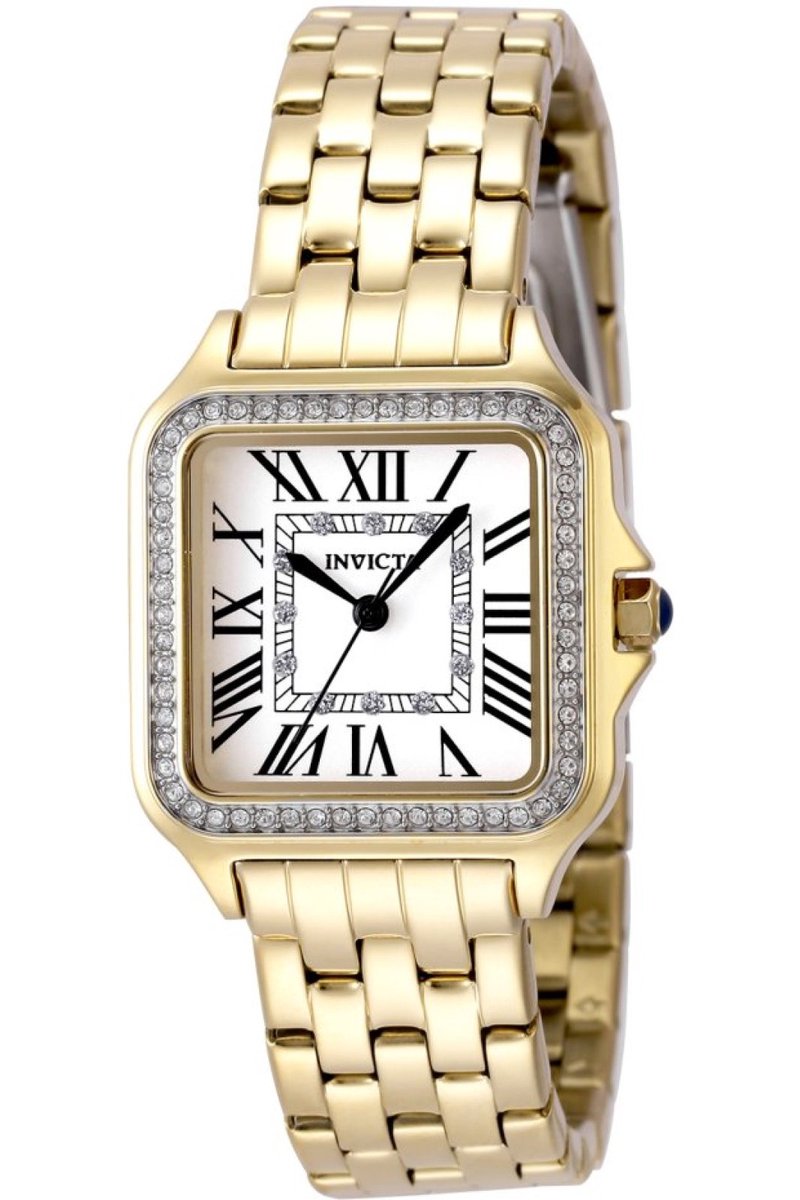 Invicta Angel 48995 Dames Horloge - Waterdicht - Analoog - Quartz Uurwerk - Roestvrij Staal met zilveren Wijzerplaat - 28mm