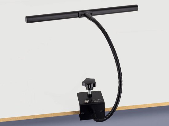 Boston PLM-1500 – Lampe LED pour piano modèle T avec pince et Siècle des Lumières réglable – Lampe pour piano à queue – Lampe pour piano numérique