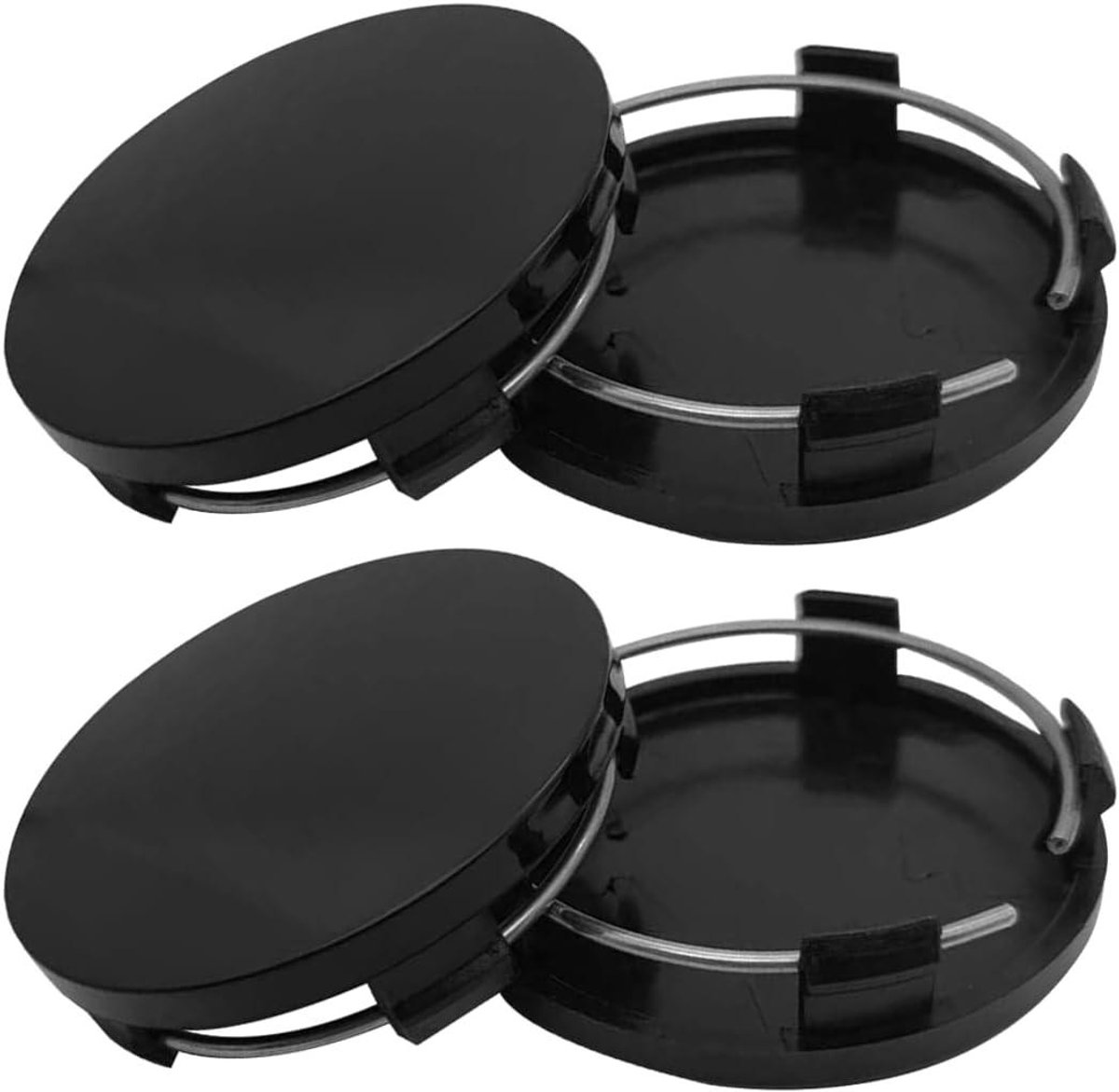 4-delige set universele wieldoppen voor auto's - Zwart - Universele velgen - Kunststof wielnaven - Auto tuning accessoires