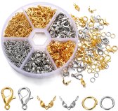 Sluitingen Sieraden Maken Volwassenen Pakket - 570 stuks Karabijnsluiting, Knijpkralen & Ringetjes - Goud & Zilver - Kasey