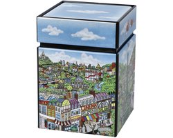 Goebel - Charles Fazzini | Theedoos Come visit me in Paris | Metaal - 11cm - bewaardoos - 4 stuks