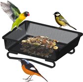 Mangeoire à oiseaux - Mangeoire à oiseaux - Mangeoire à Vogels - Mangeoire à Vogel en métal pour l'extérieur - Mangeoire pour Vogels sauvages dans le Jardin - Terrasse - Métal - Zwart - 17,5 cm