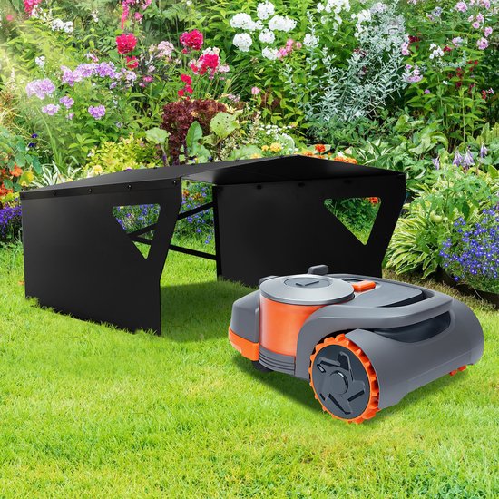 Garage pour tondeuse à gazon robotisée Garage pour tondeuse à gazon Toit pour robot tondeuse 78*60*34CM Housse pour tondeuse robotisée Robomove