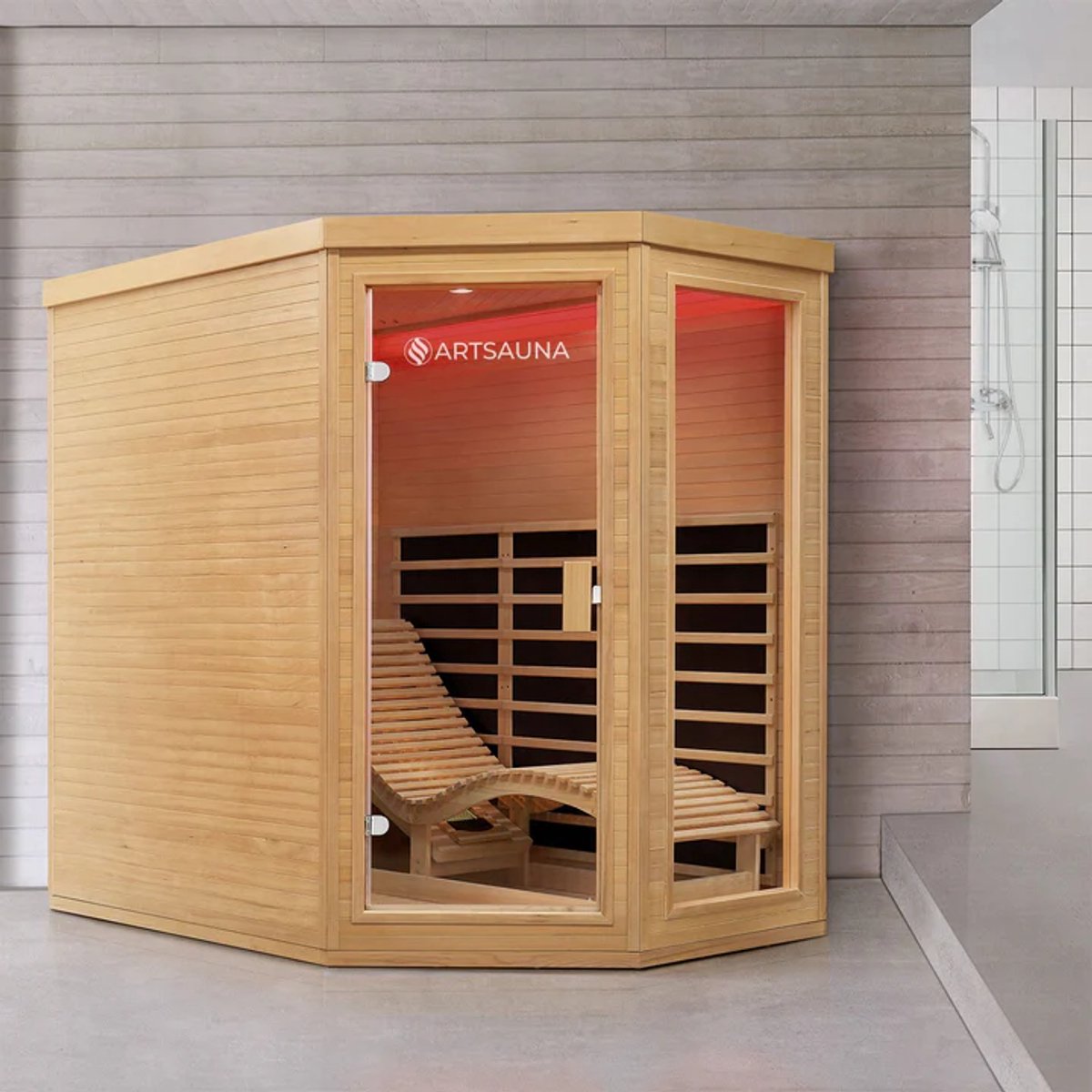 Infraroodcabine Esbjerg - 130x190x190cm - Triplex Verwarmingssysteem - 2 personen thumbnail 5