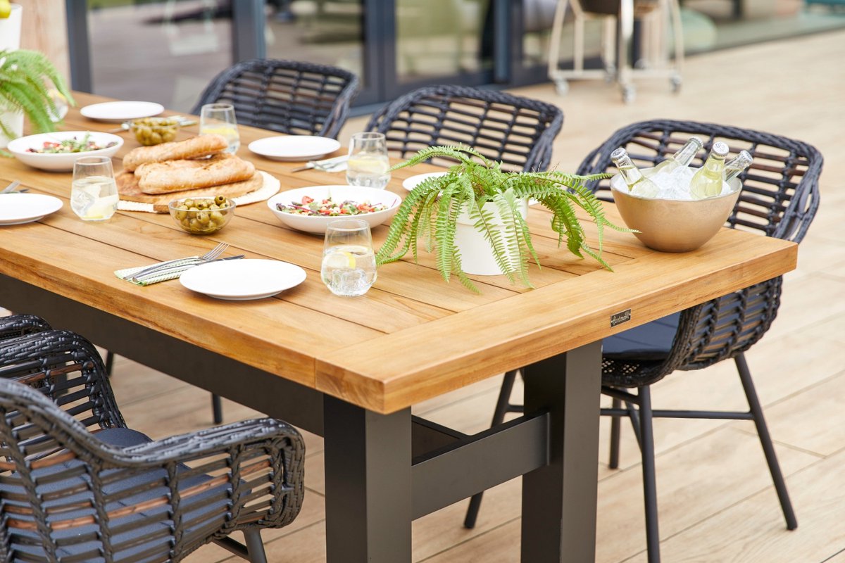 Hartman Heron table à manger de jardin 240x100 cm - Noir/Teck