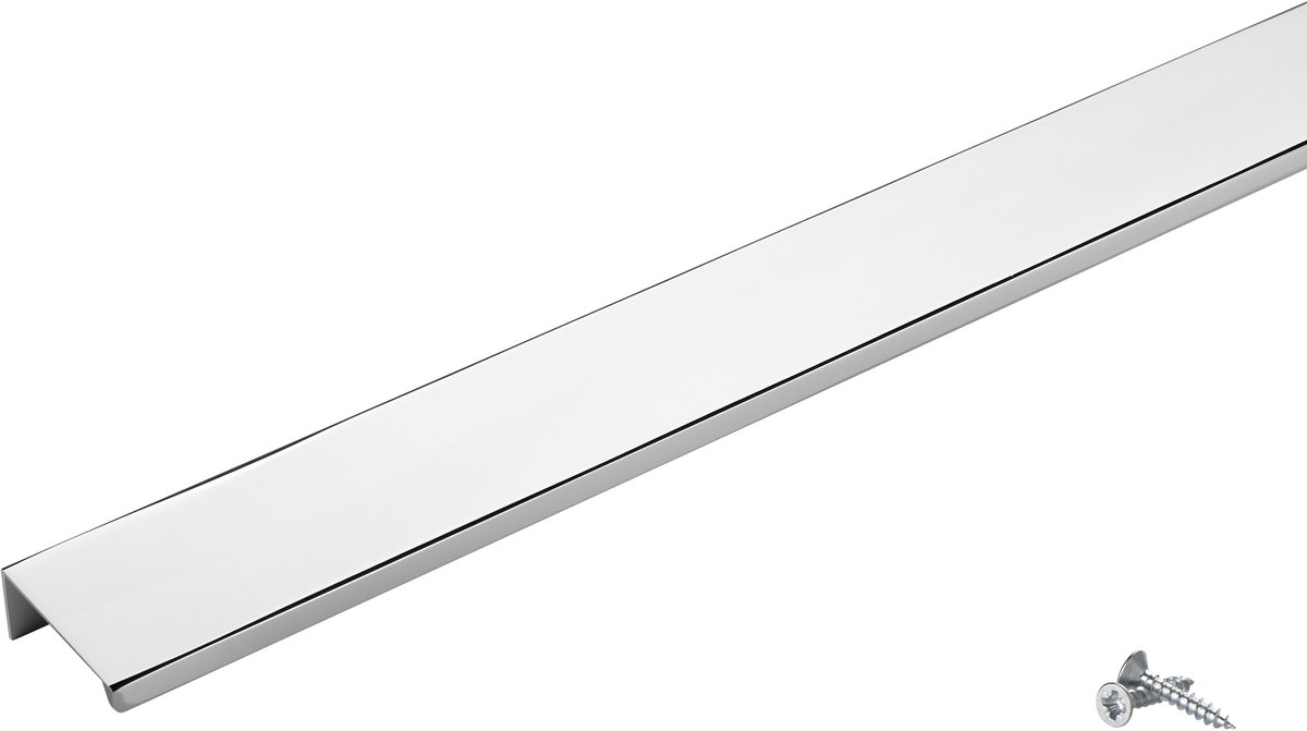 SOTECH 10 stuks meubelgrepen Blanket Jane 280 mm gepolijst chroom BA 3 x 80 mm kastgrepen voor montage aan de binnenzijde van het front incl. bevestigingsschroeven