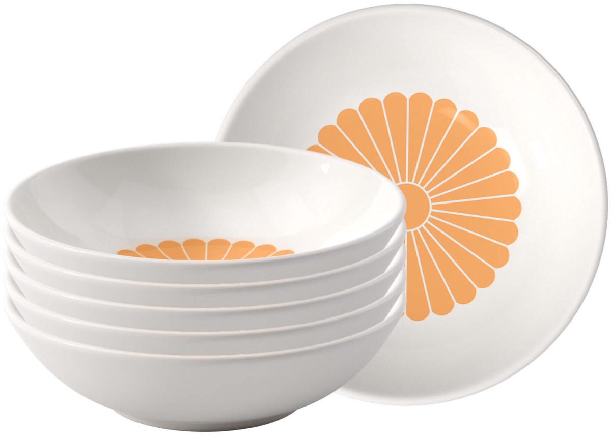 Dessertschalen Fleur Couleur ø 13,2 cm Set van 6