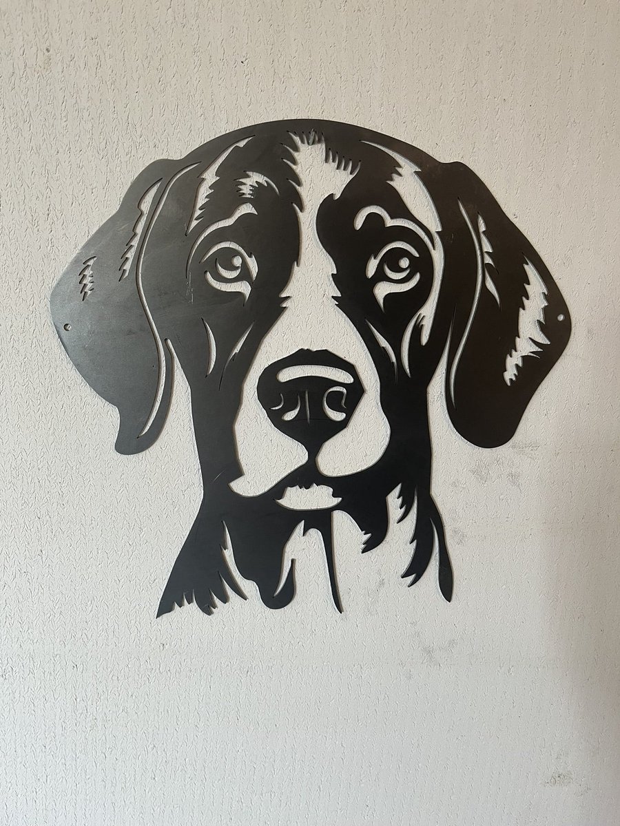 Metalen Hond - Duitse staande korthaar - Wanddecoratie Cortenstaal