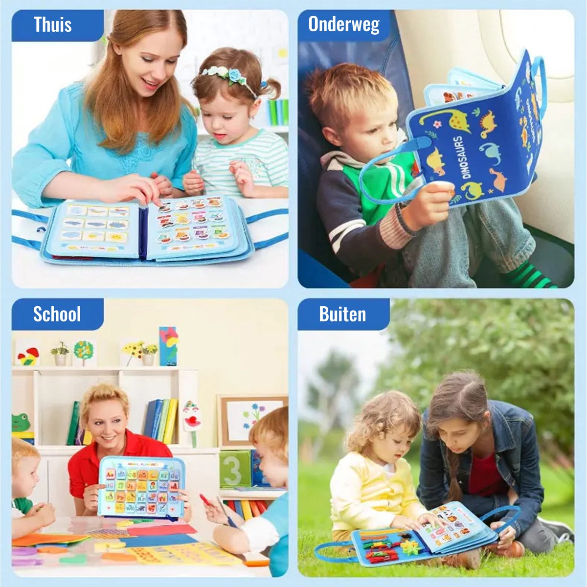Joyage Busy Board Montessori Speelgoed meisjes - Sensorisch Speelgoed 3 jaar activiteitenboek - Educatief speelgoed 1 jaar 2 jaar Motoriek Speelgoed voor in de auto onderweg – Reisspeelgoed Peuter speelgoed 4 jaar voor op reis - Busy book — afbeelding 3