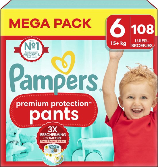 Pampers - Premium Protection Pants - Maat 6 - Mega Pack - 108 stuks - 15+ KG