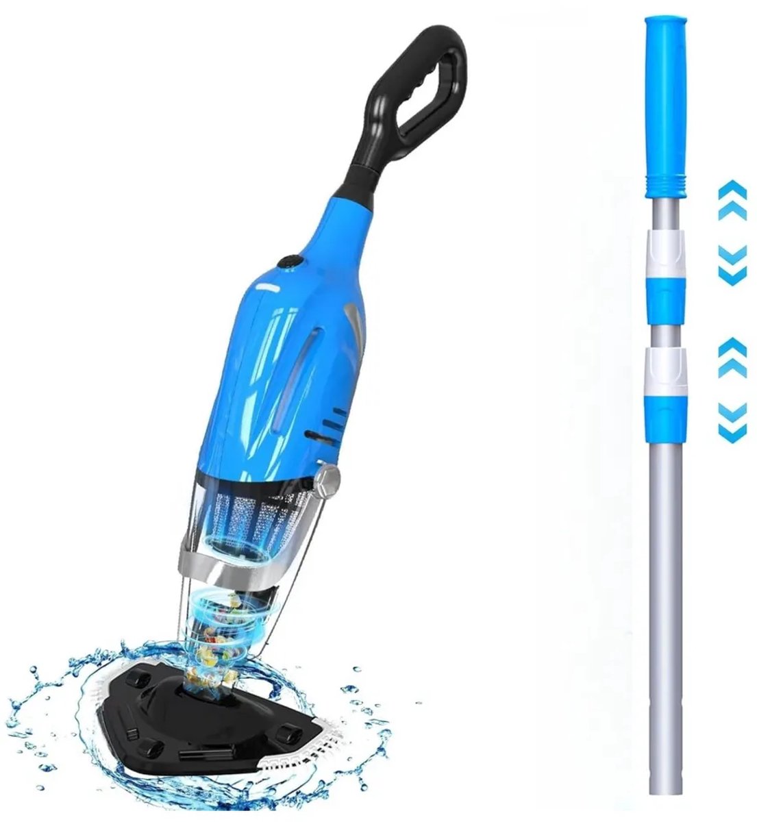 Draadloze zwembad sukkel, handheld, oplaadbare pool-vacuümreiniger met een telescopische paal, krachtige whirlpool-stofzuiger voor bovengrondse zwembaden Draadloze zwembad sukkel, handheld, oplaadbare pool-vacuümreiniger met een telescopische paal, krachtige whirlpool-stofzuiger voor bovengrondse zwembaden