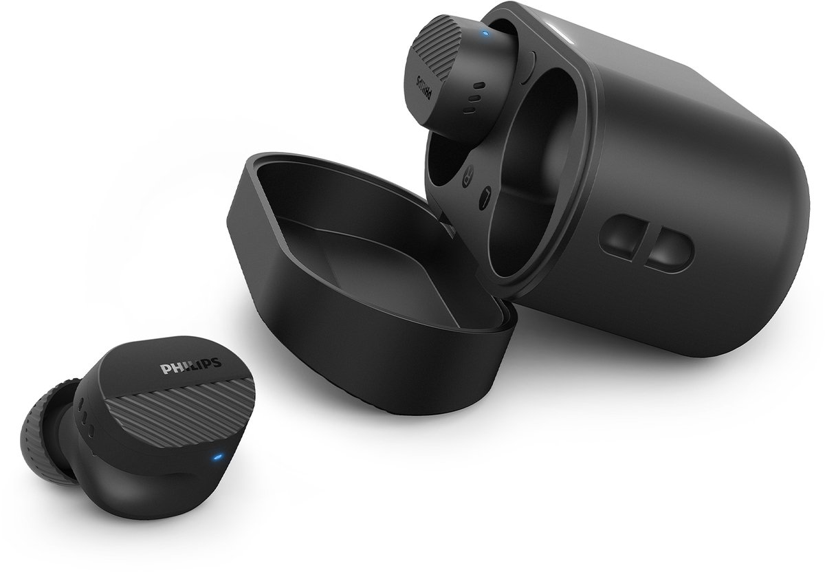 PHILIPS TAT5000BK/00 oordopjes - Perfect, natuurlijk geluid Noise Canceling Pro (Ruisonderdrukking) - 40 uur afspreeltijd - Multi-Point verbinding - App control - 6-mic-technologie - Betrouwbare pasvorm voor in het oor - Zwart