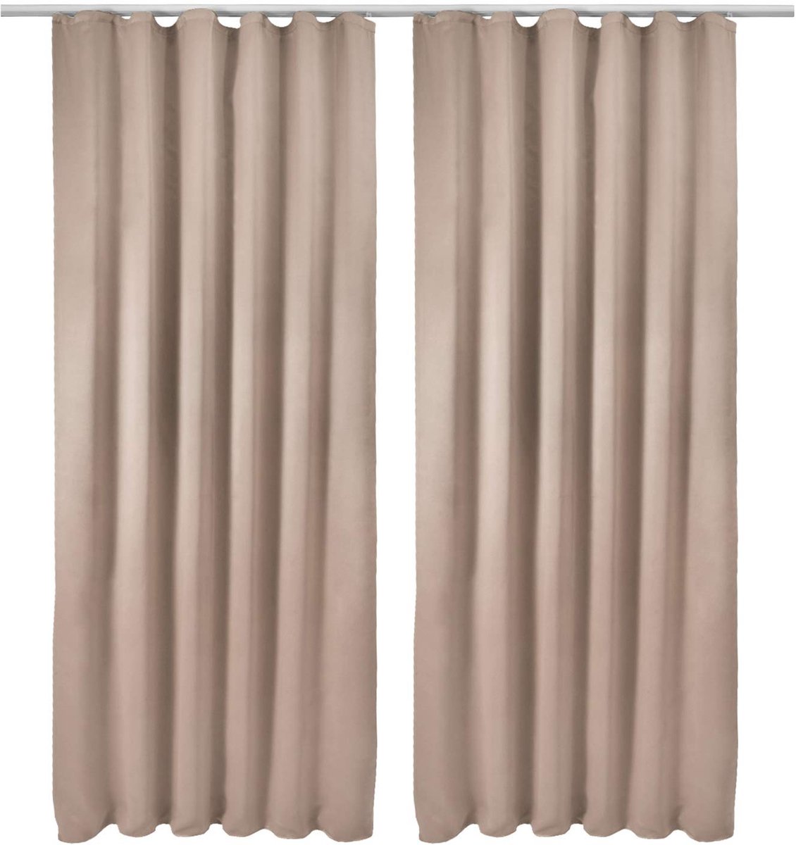 Ibenzoa Set van 2 Elegante Verduisteringsgordijnen met Plooiband voor Lange Ramen, Zandkleur, 140 x 245 cm Bruin