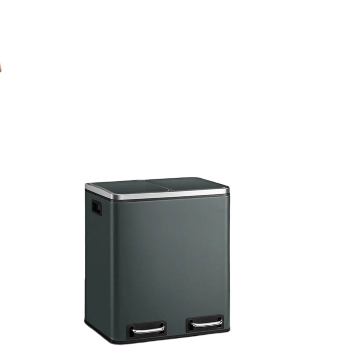2 x 15l afvalscheiding Pedaal Bin - Dubbele compartiment - Recycling CAN - Hygiënisch staal - 41x36x (47-73.5) cm - 15 afvalzakken inbegrepen