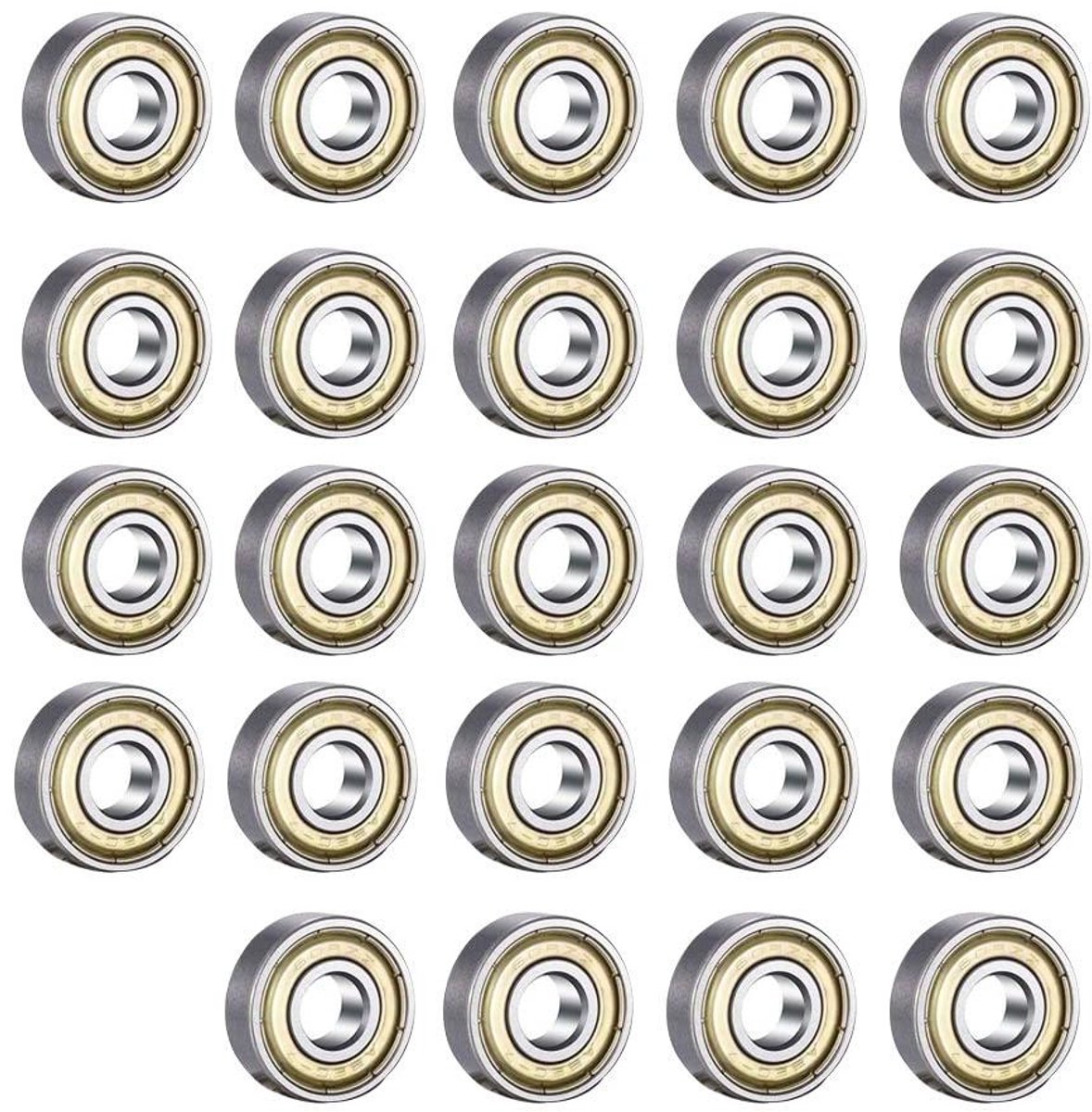 Allecto Plus - 24 stuks kogellagers 608 ZZ - Double Shielded - Miniatuur groefkogellagers voor skateboards, scooters en inline skates