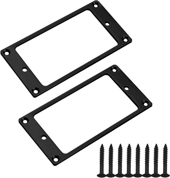 Mkcavne 2 Stks Humbucker Pickup Ring Gebogen Metalen Onderkant Frame voor Elektrische Gitaar Reserveonderdelen